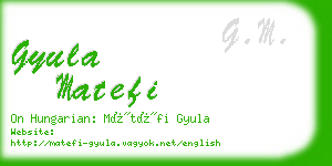 gyula matefi business card